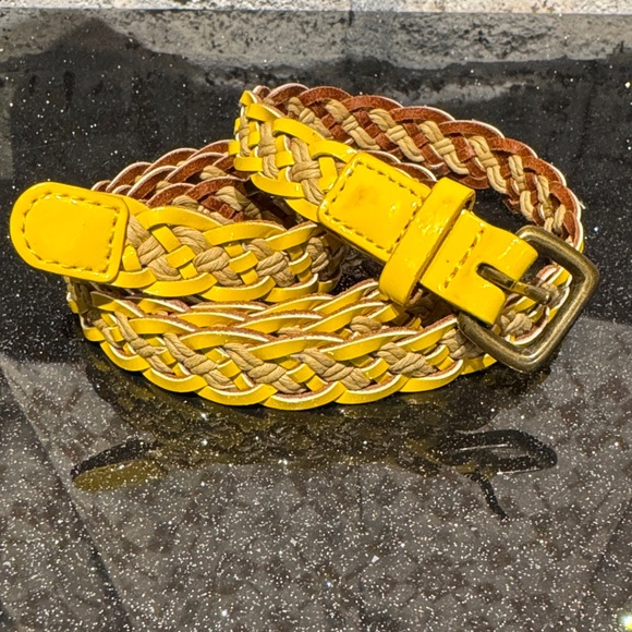 J. Crew Yellow and Tan Braided Belt - Picture 3 of 8
